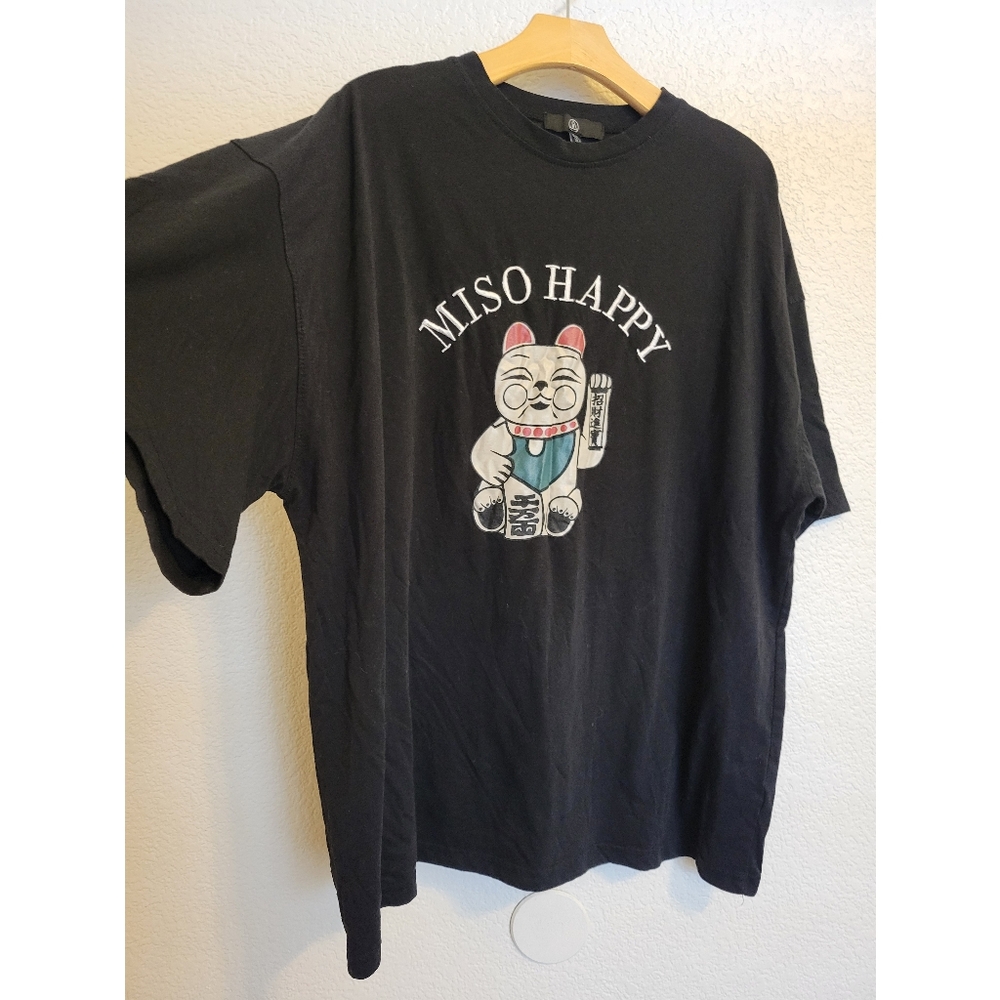Black Me S T-Shirt with Miso Happy Print Size 6 (2XL I Would Say)